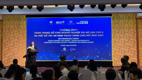 Chương trình 'Hành trang số cho doanh nghiệp do nữ làm chủ và ra mắt Sổ tay an ninh mạng dành cho nữ lãnh đạo' của Ngân hàng BIDV