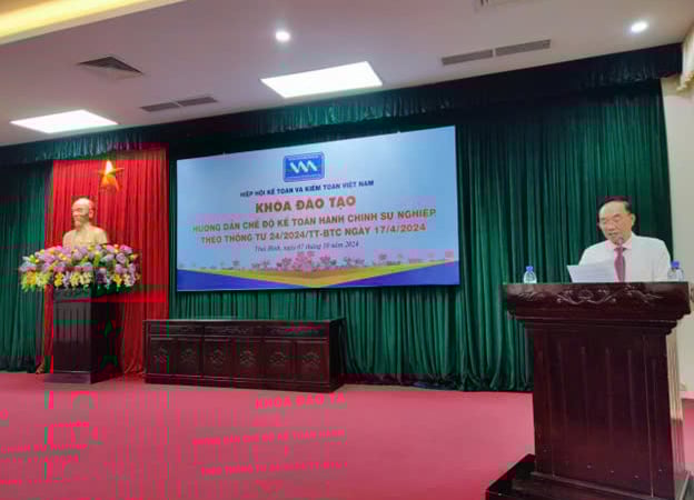 Hiệp hội Kế toán và kiểm toán Việt Nam phối hợp cùng Sở Tài chính tỉnh Thái Bình đã khai mạc lớp đào tạo Hướng dẫn chế độ kế toán hành chính sự nghiệp theo Thông tư 24/2024/TT-BTC